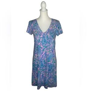 Lilly Pulitzer EUC Etta Short Sleeve Lilac Rose We Mermaid It Dress Sz S Cruise